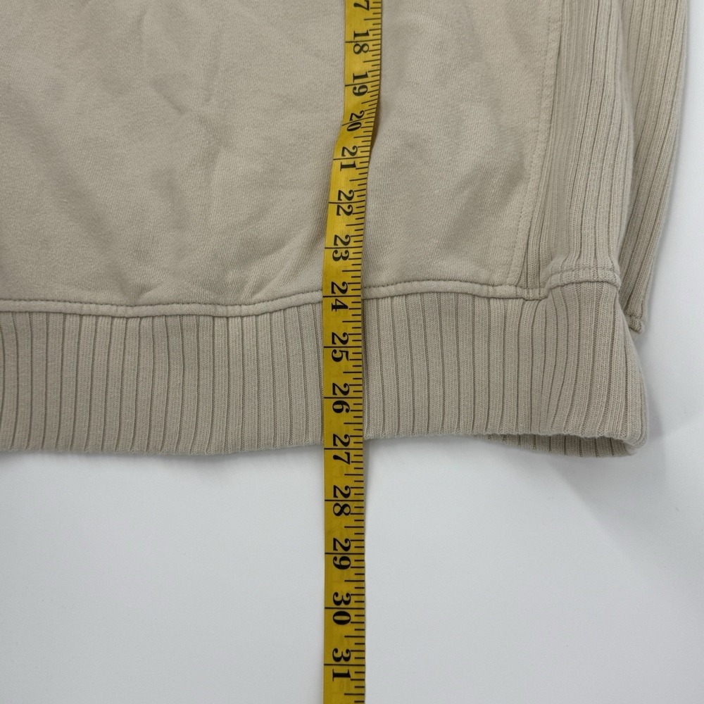 Aerie Oversized Crewneck Sweatshirt Medium Beige Rainbow "Cheers" Sleeve Lounge - Picture 8 of 10